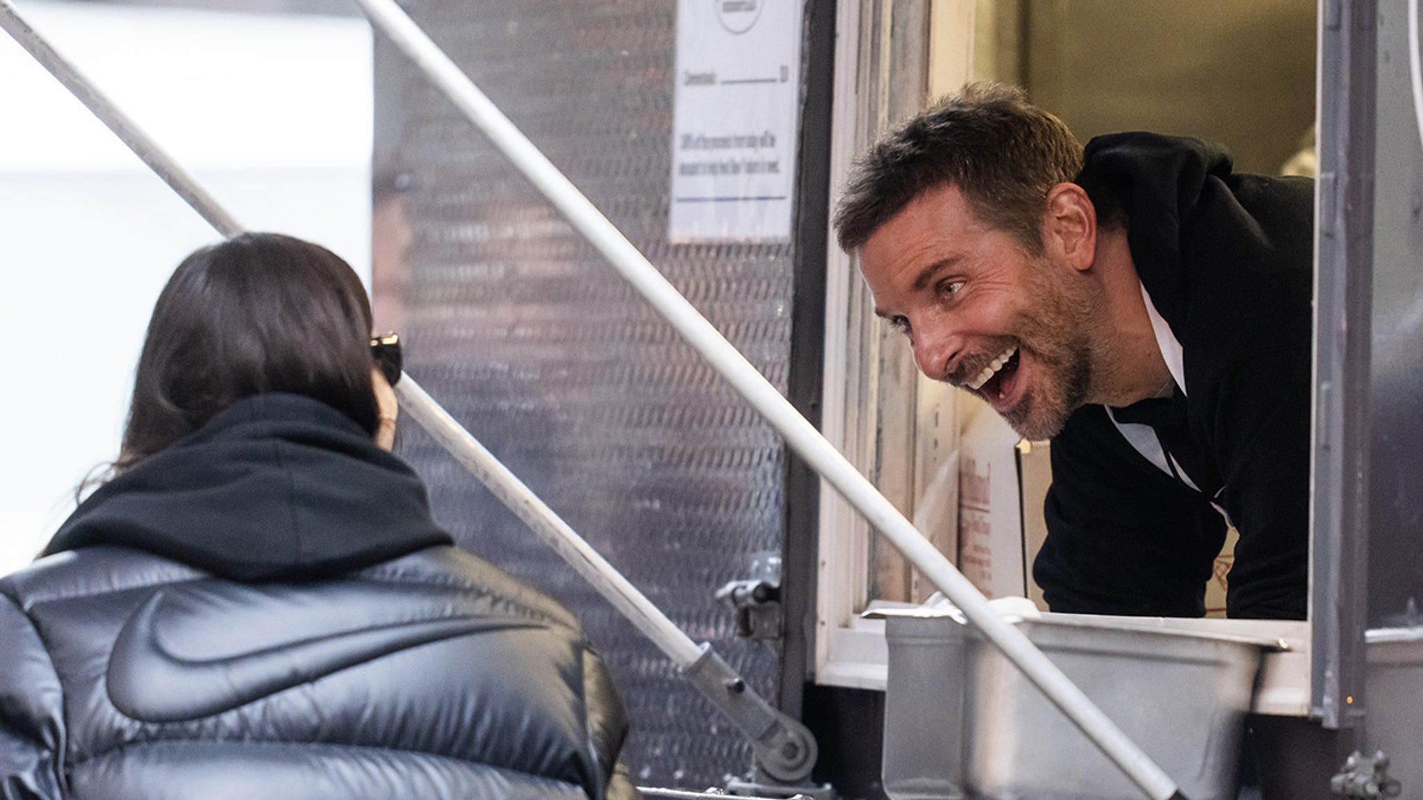 Bradley Cooper's exes, Irina Shayk and Gigi Hadid, among the first at his new food truck