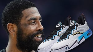 Kyrie Irving Next To His New Shoes From Anta