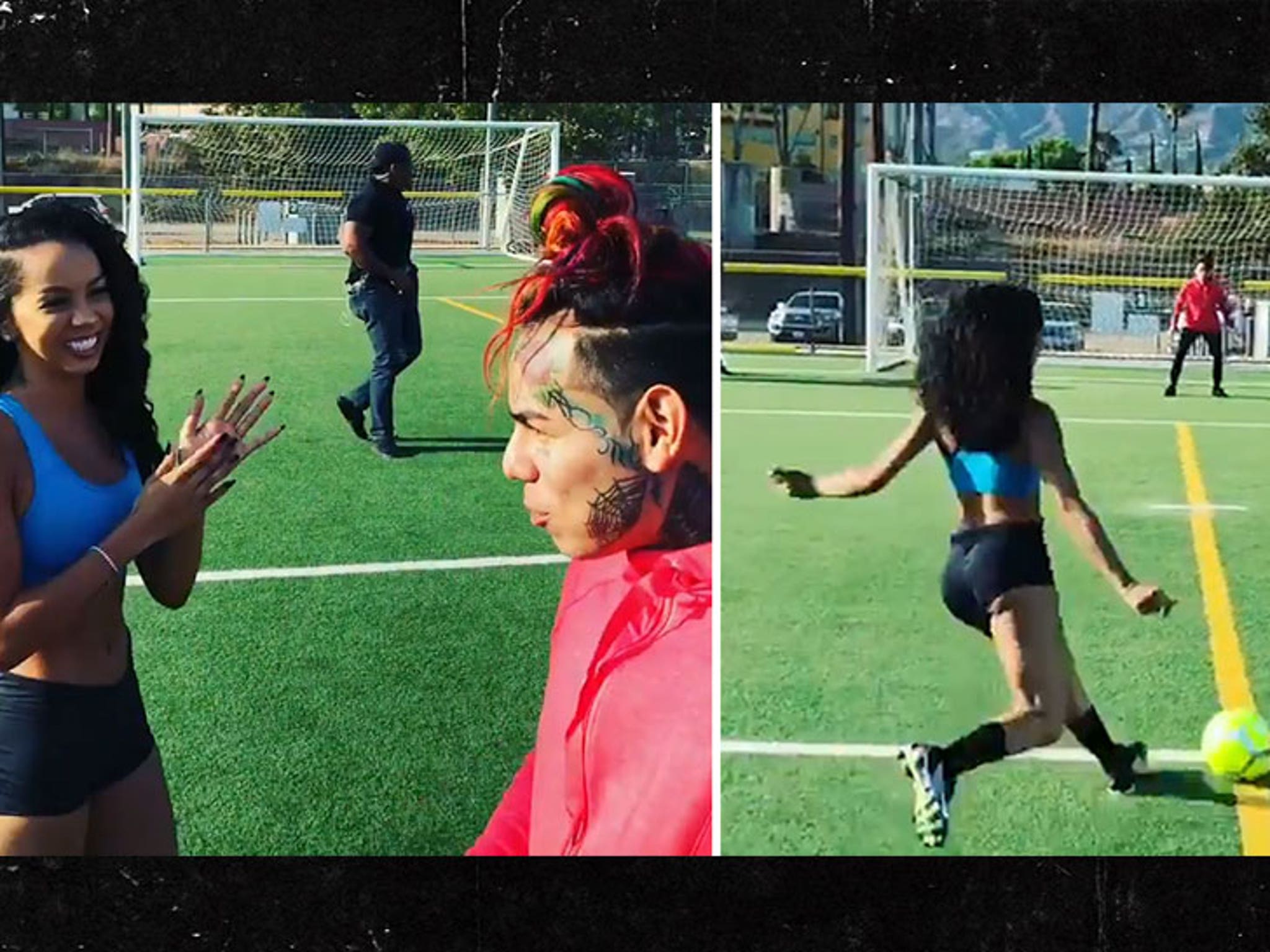 Tekashi69 Wrecked By Model Brittany Renner in Soccer Shootout