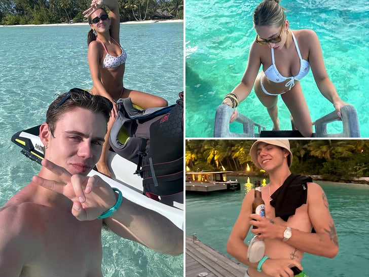 Tate McRae and The Kid LAROI Hit Bora Bora For Couple's Vacay