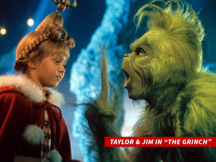 Taylor Momsen y Jim Carrey en El Grinch Getty