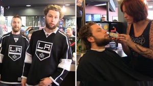 L.A. Kings Players -- MY BEARD STAYS ... After Last Minute Change of Heart