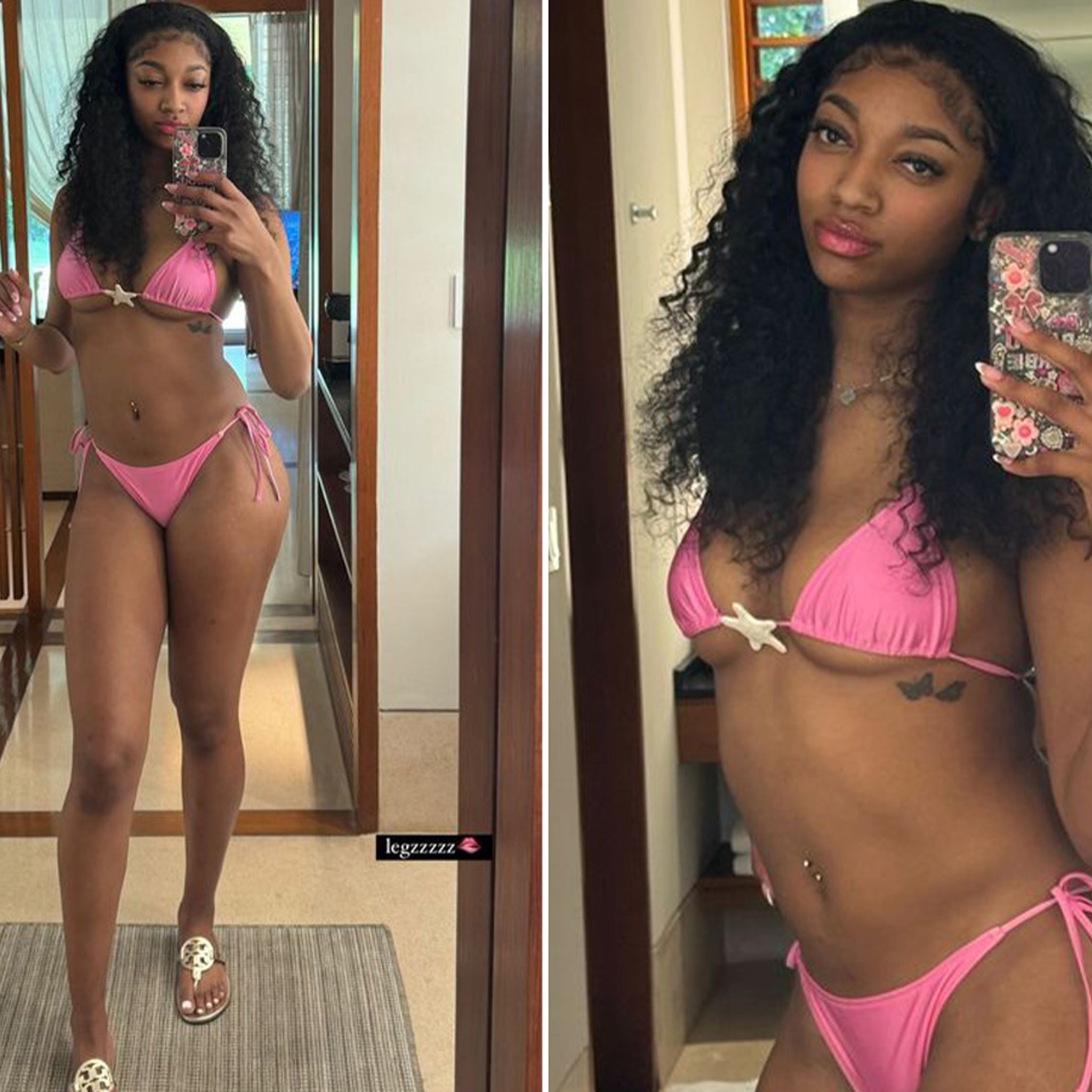 Angel Reese Rocks Tiny Pink Bikini On Vacation