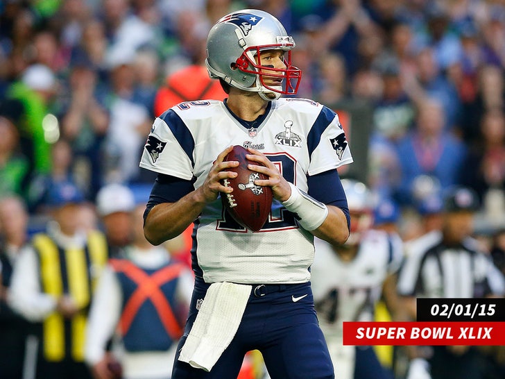 Tom Brady playing in Super Bowl XLIX
