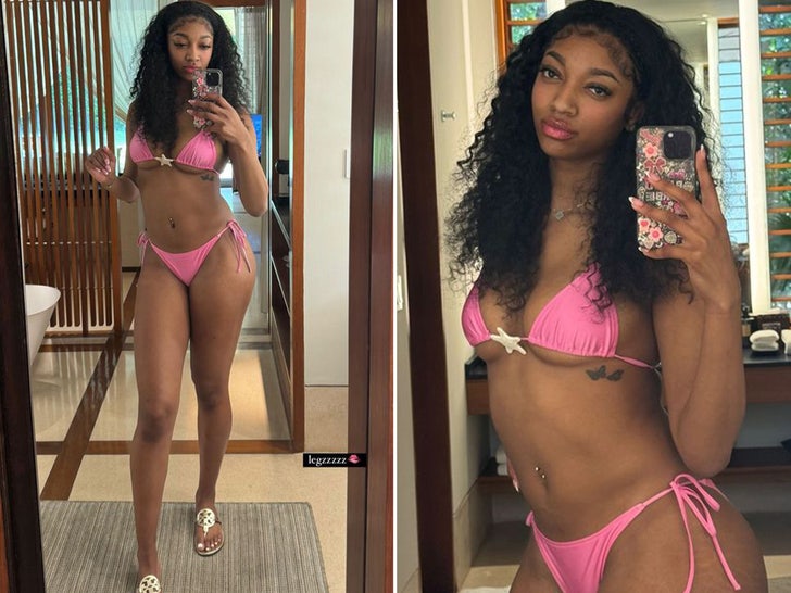 Angel Reese Rocks Tiny Pink Bikini On Vacation