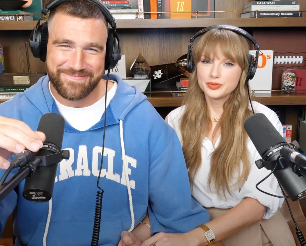 Taylor Swift Travis Kelce Handsy New Heights Podcast 28