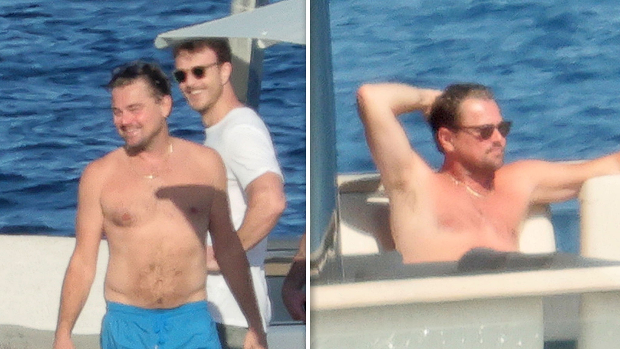 Leonardo DiCaprio hangs out with friends on yacht in Sardinia