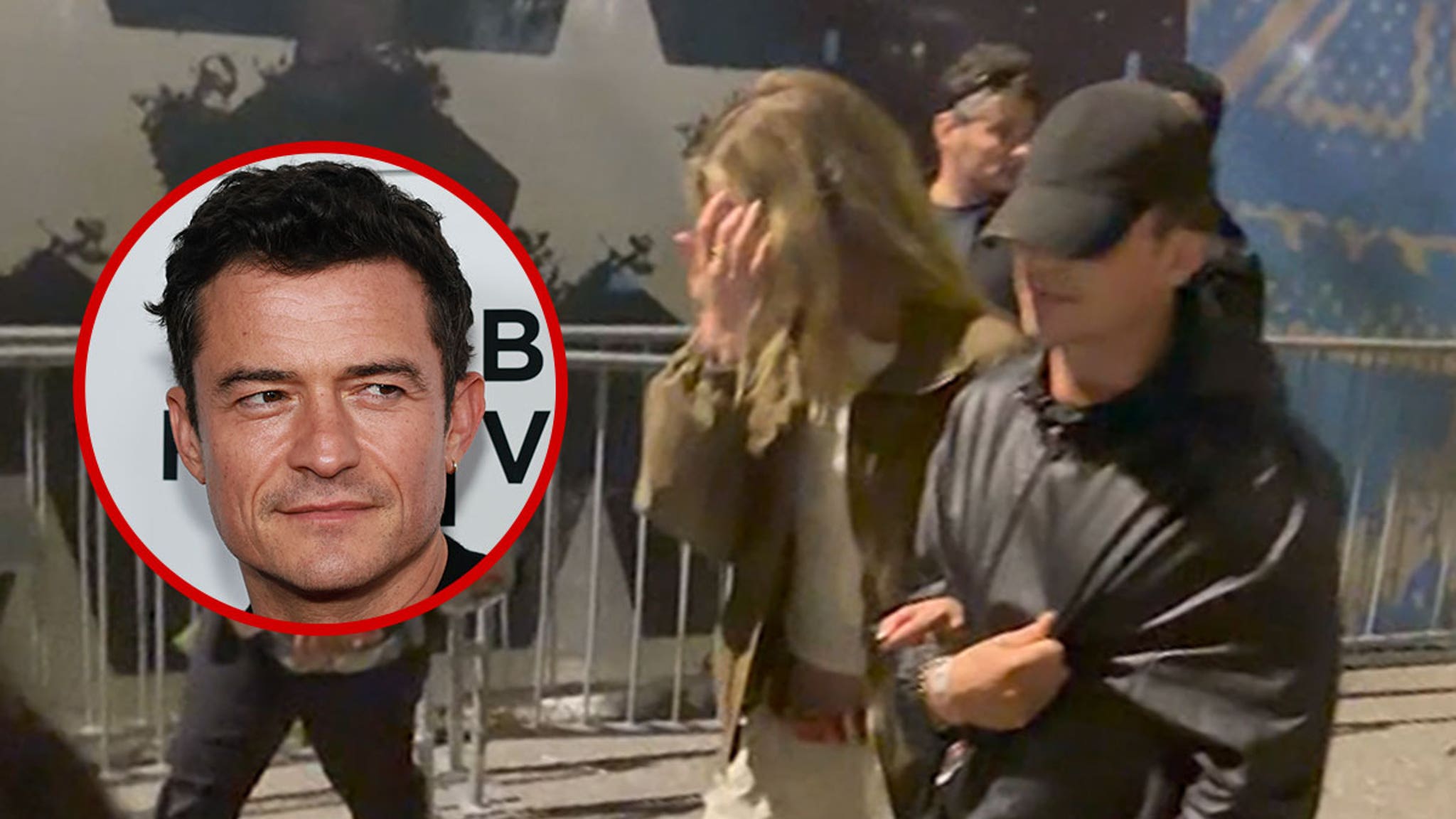 Orlando Bloom Exits Super Bowl Arm-in-Arm With Swiss Model Luisa Laemmel