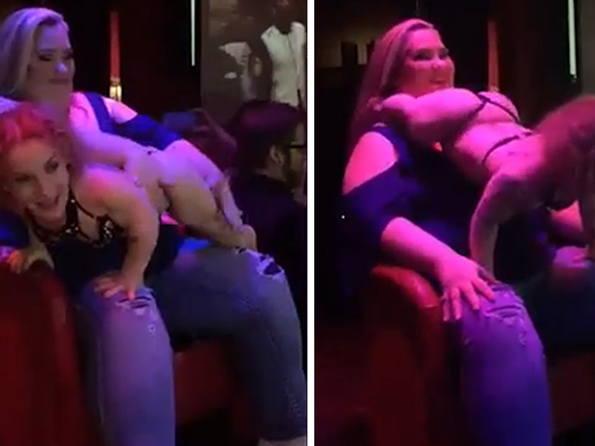 Mama June -- Slaps a Little Ass at Strip Club