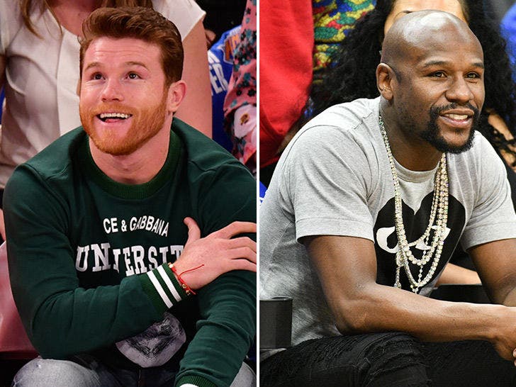 Mayweather and Canelo seen at NBA together amid talk of £1bn
