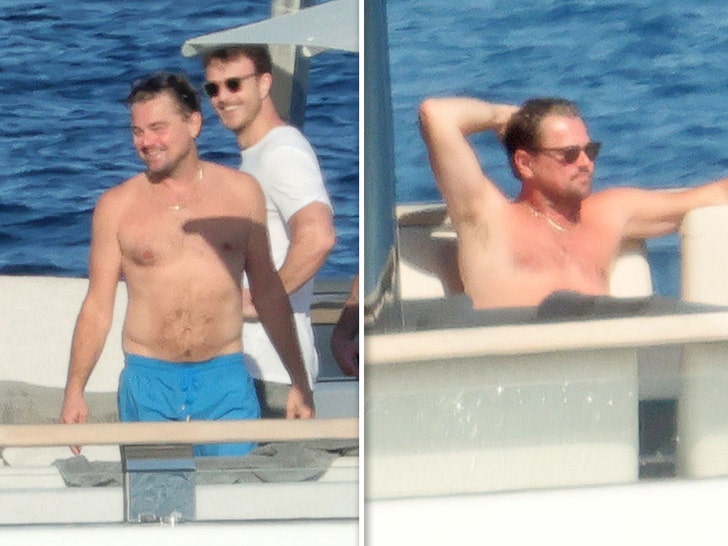 LEO DICAPRIO LIVING THE LIFE AS HE RELAXES ON LUXURY YACHT WITH HIS FRIENDS