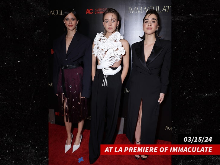Benedetta Porcaroli, Sydney Sweeney e Simona Tabasco são vistas na estreia do Beyond Fest