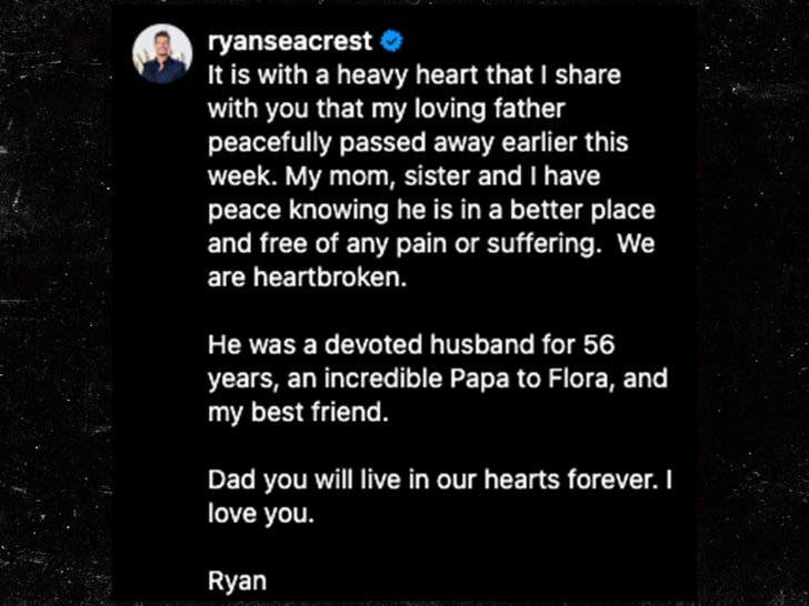 El padre de Ryan Seacrest subtituló Insta