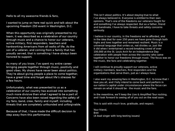 brett michaels statement insta 1