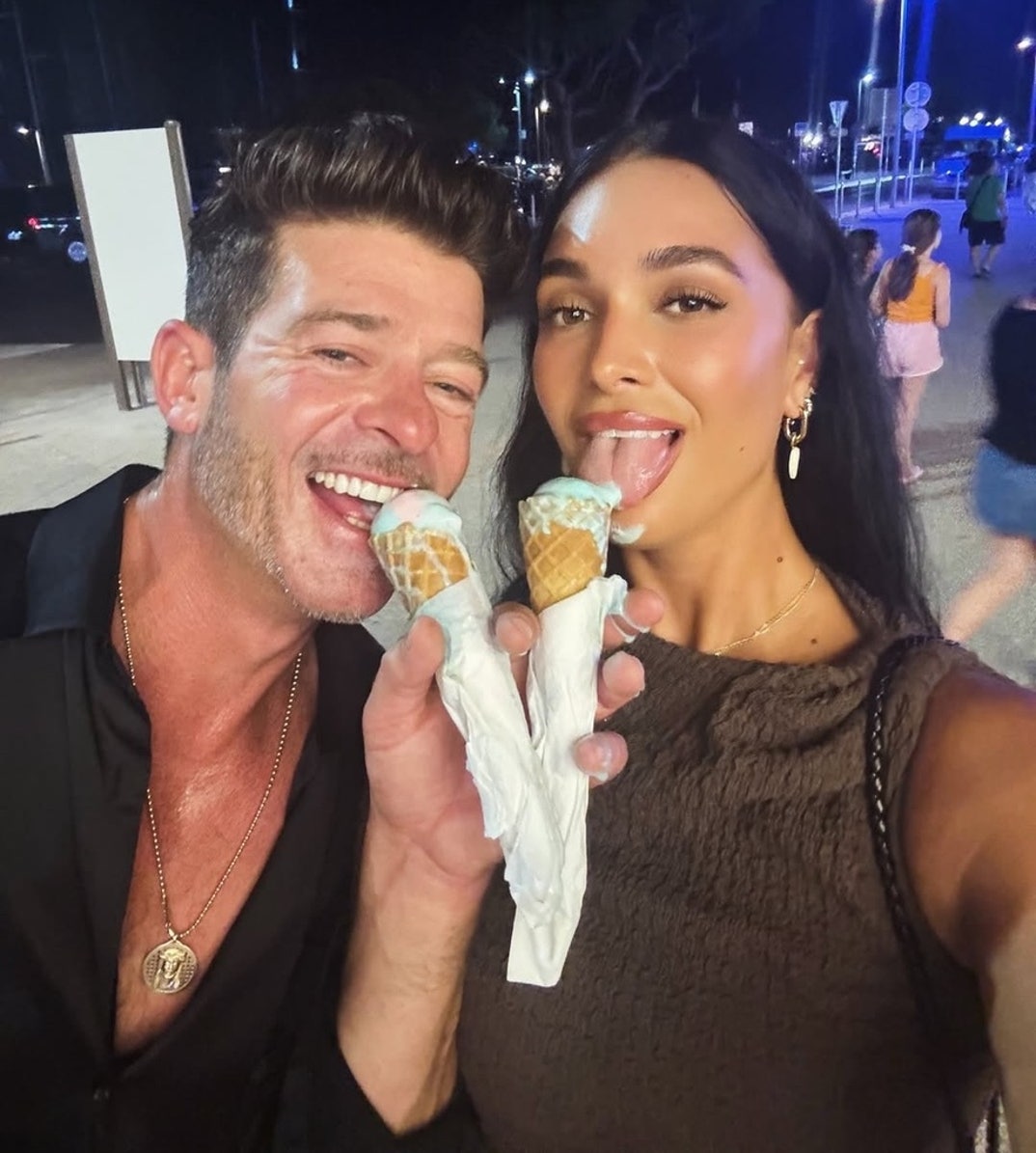 Robin Thicke and April Love Geary