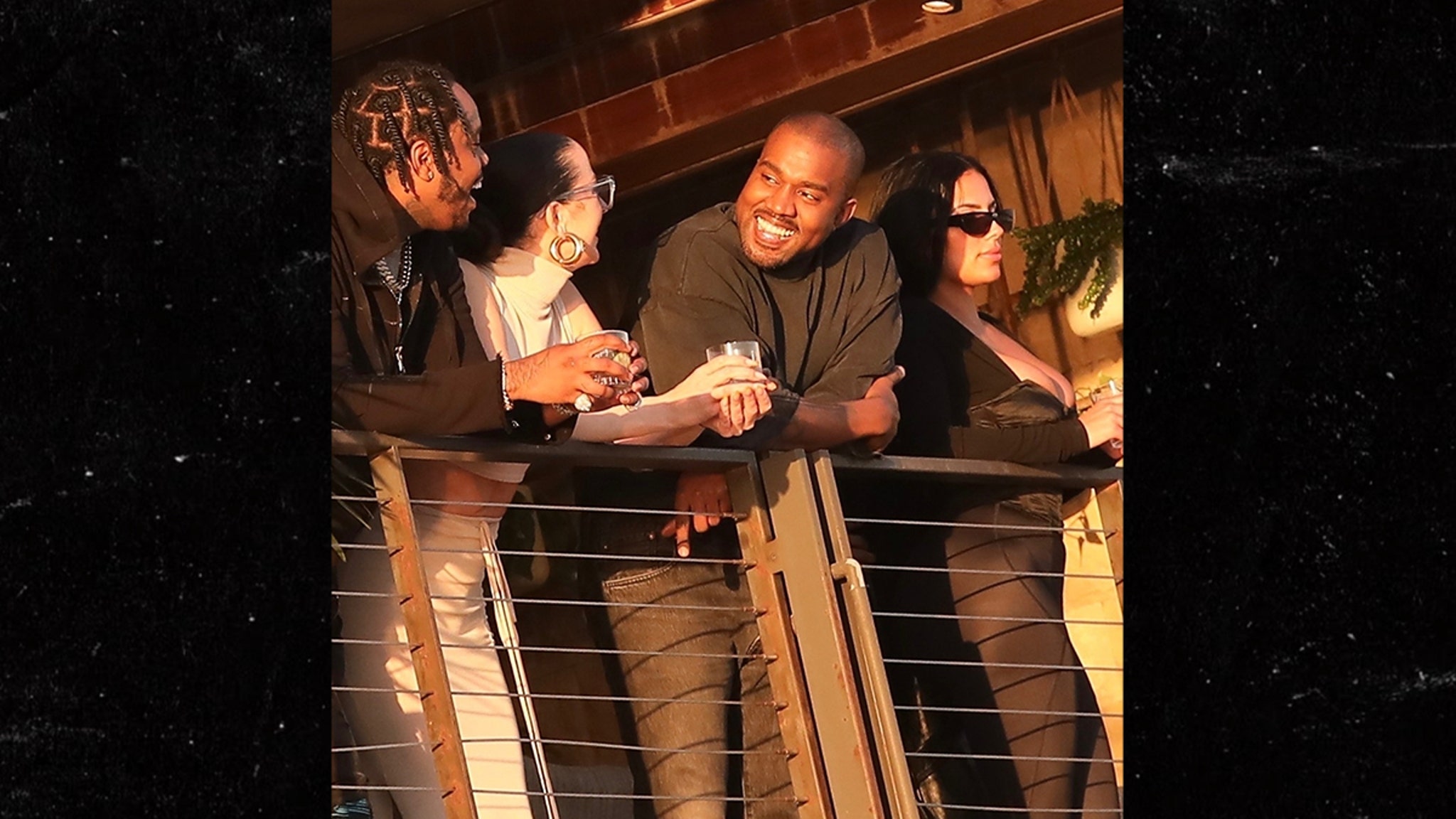 Kanye West Looks Happy Chatting Up Women in Malibu