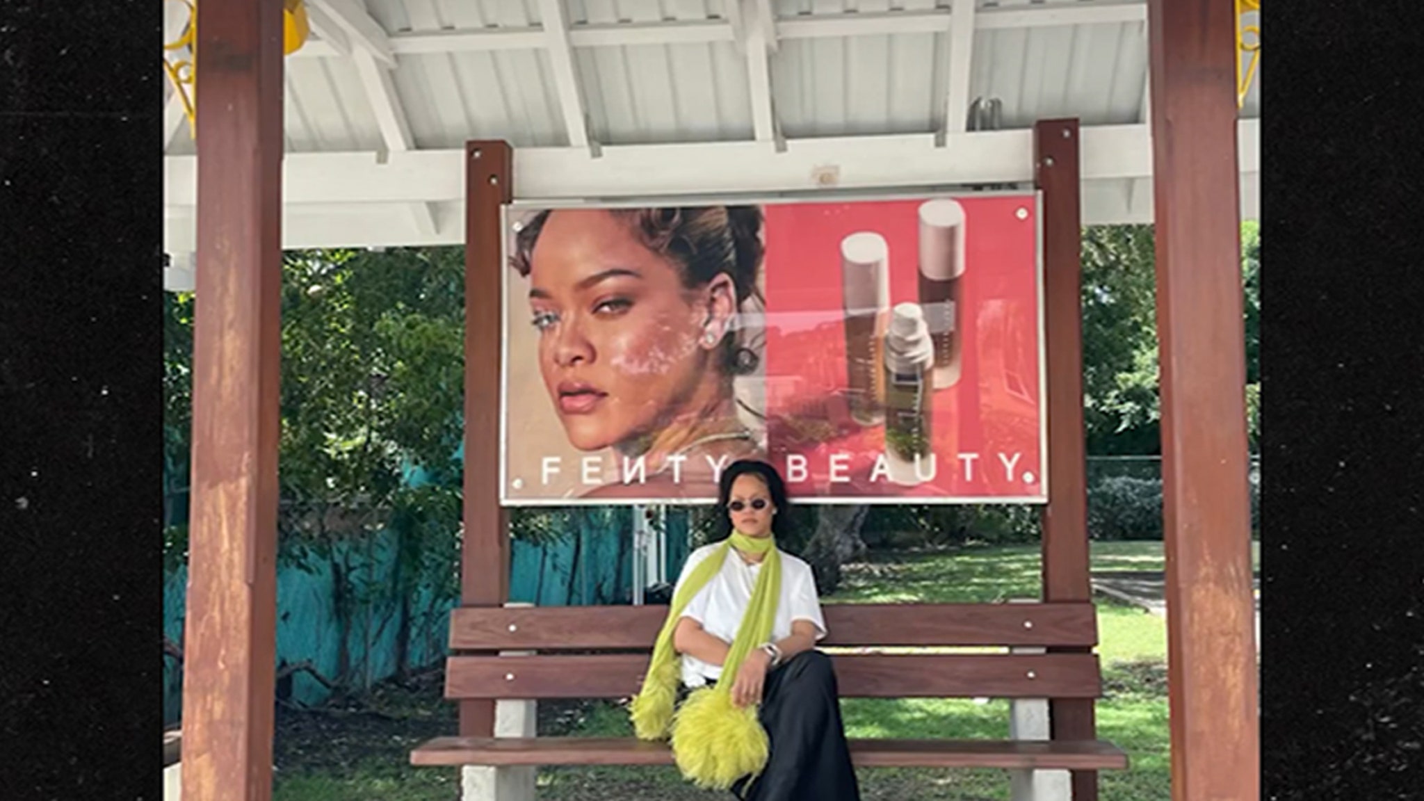 Rihanna Posts Tongue-in-Cheek Video with Fenty Beauty Ad at Bus Stop