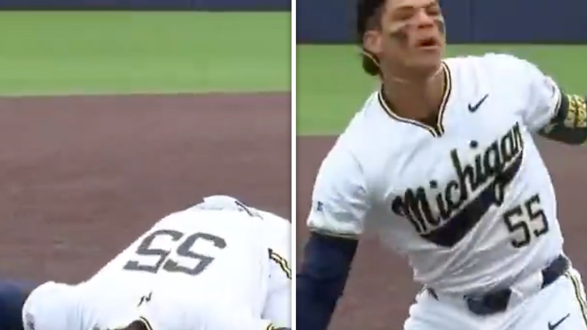 Michigan's Mitch Voit Appears To Pretend To Snort Cocaine Line After RBI Triple