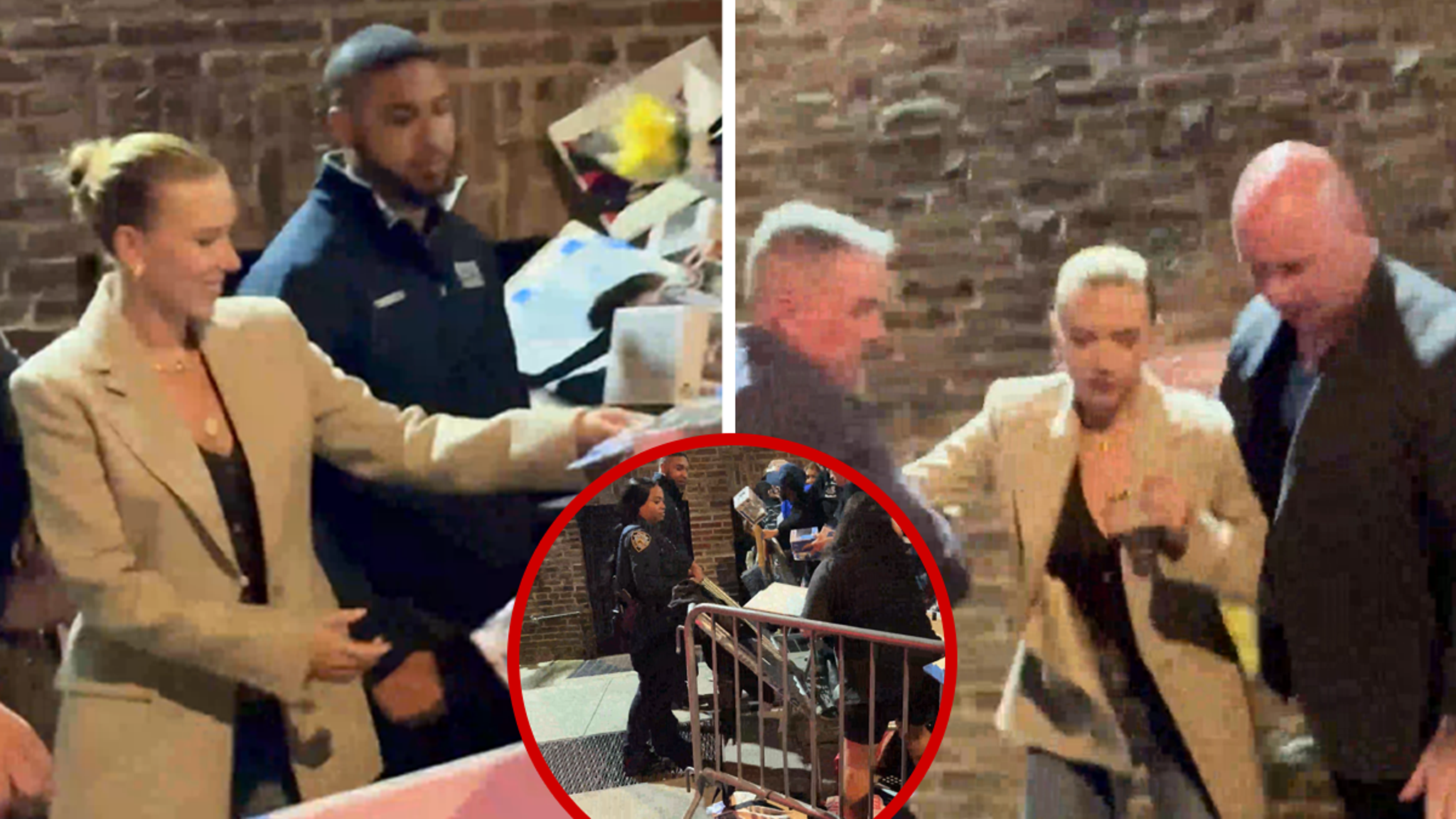 Scarlett Johansson Signs Autographs as Fan Barricade Collapses, on Video