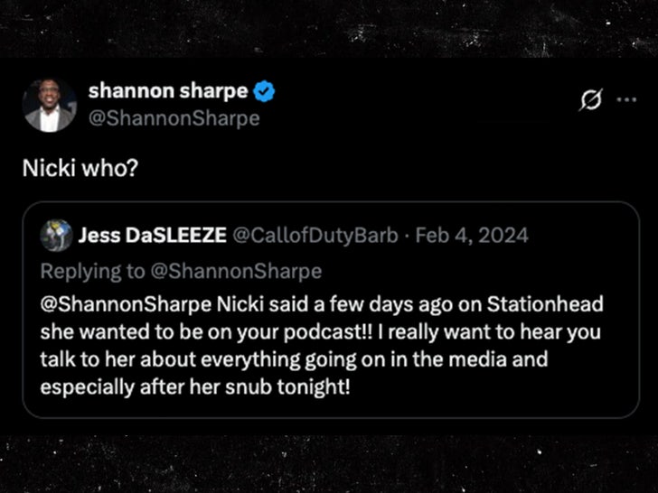 shannon sharpe tweet nicki sub x