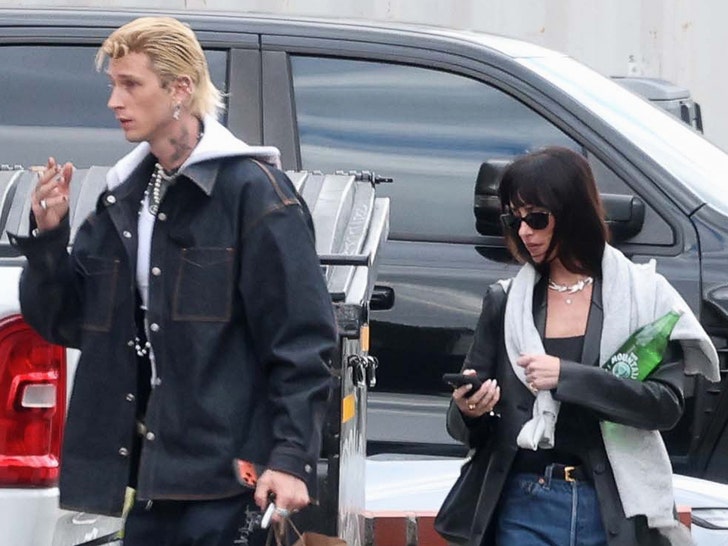 Dakota Johnson & Machine Gun Kelly Spotted Leaving Chateau Marmont Together