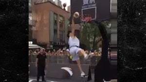 Klay Thompson Botches a 360 Dunk Attempt in Front of Fans in China