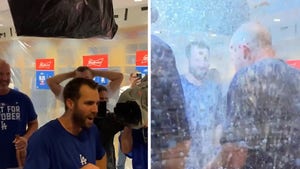 Dodgers' Chris Taylor Doused In Champagne After Walk-Off Home Run