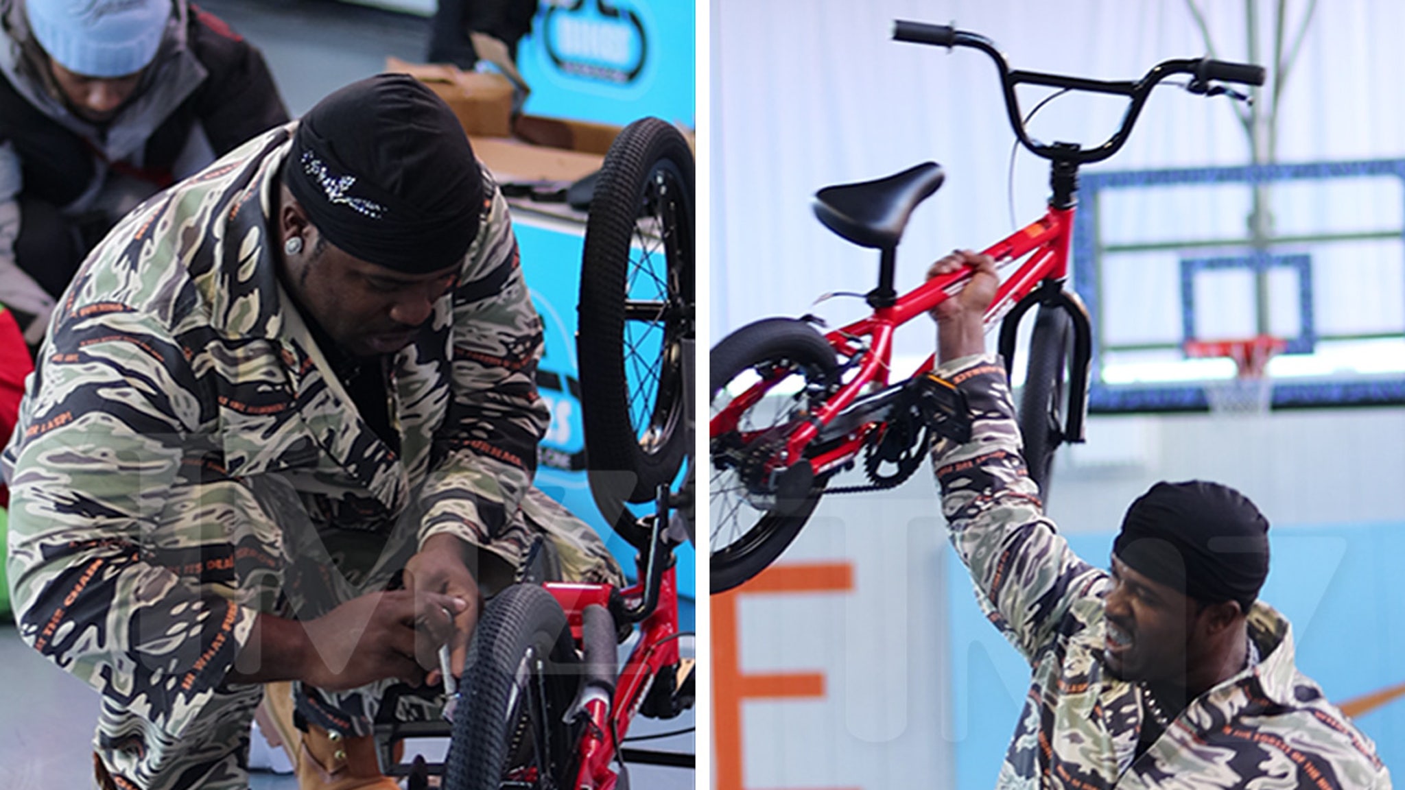 A$AP Ferg muestra sus habilidades de ensamblaje de bicicletas en Harlem Toy Drive