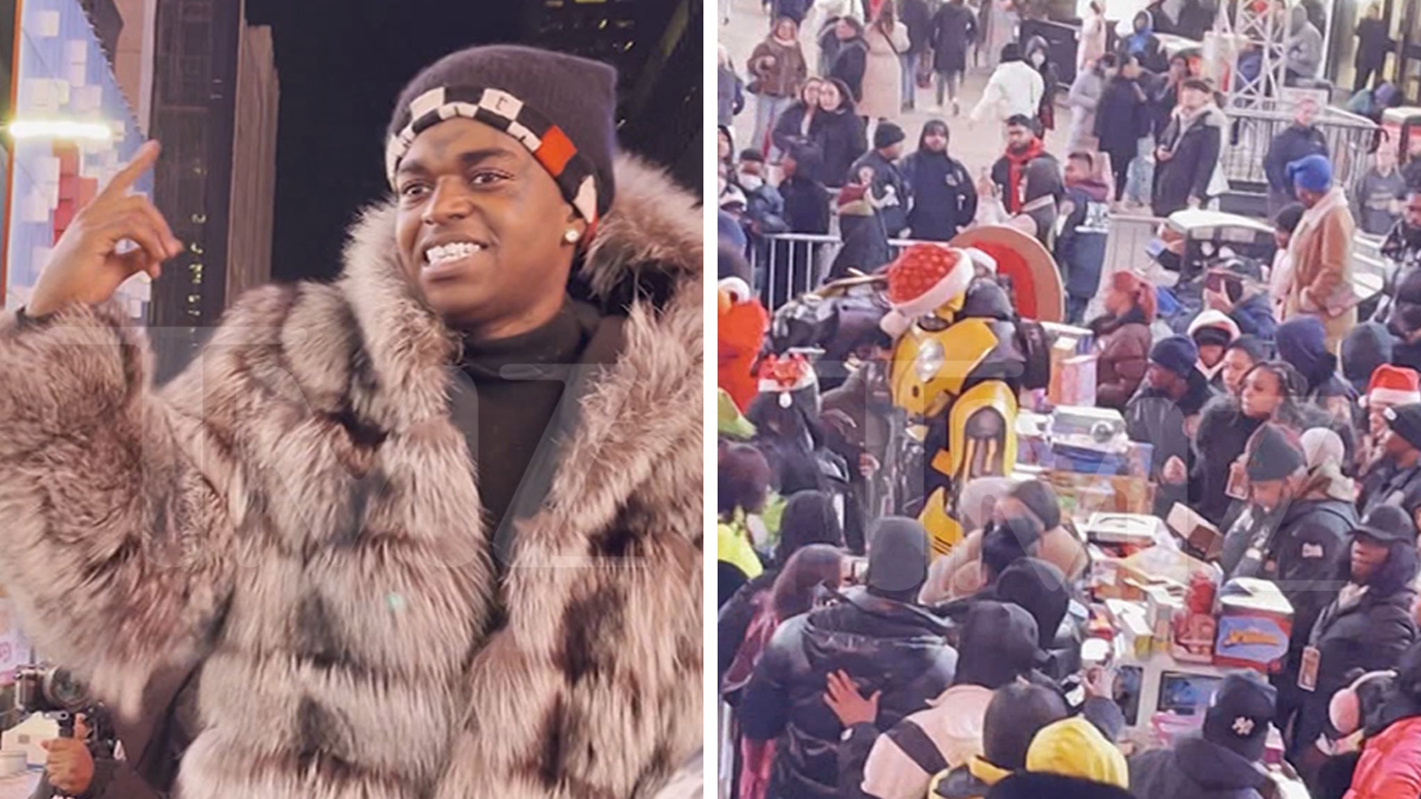 Kodak Black Gives Away Thousands Of Toys in Times Square NYC