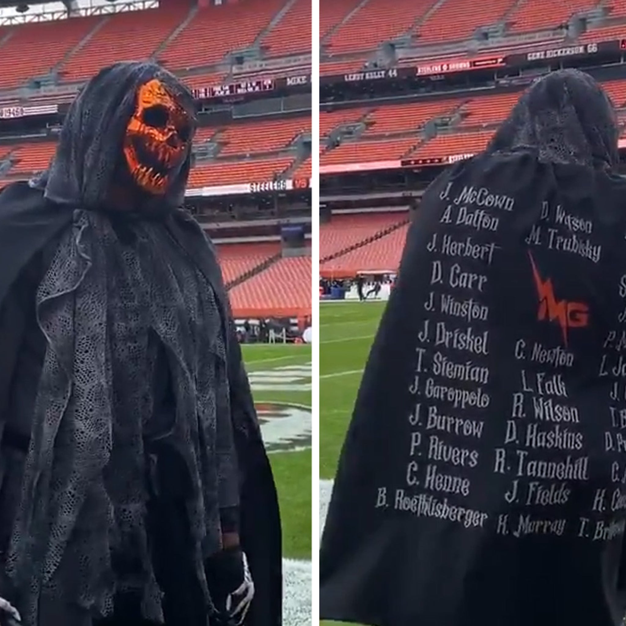 Myles Garrett Dresses Up As Grim Reaper, Lists Sack Victims