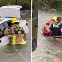 Crazy Video Shows Naples Firefighters Rescue Woman From Flooded Car