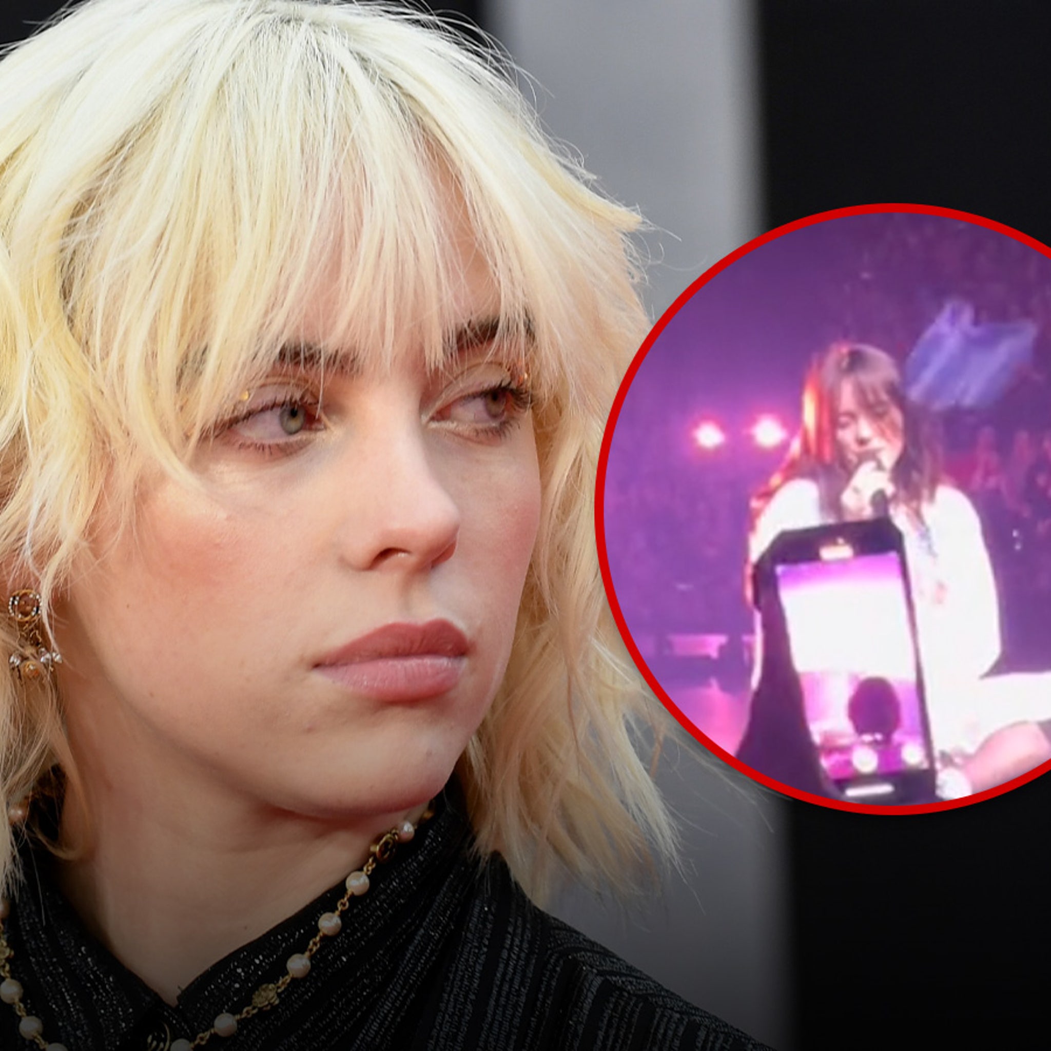 Billie Eilish Hit In Face By Bracelet While Singing 'What Was I