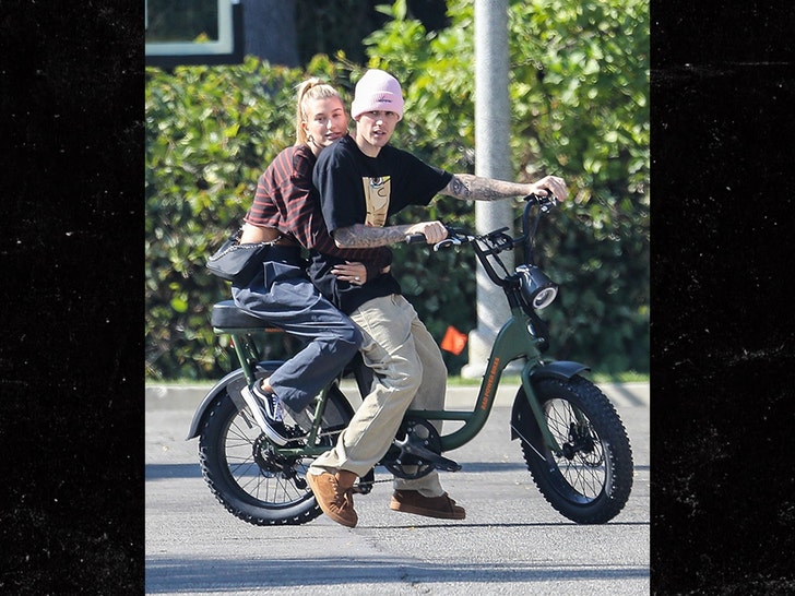 Justin Bieber Rides His Bike With Hailey Holding on Tight