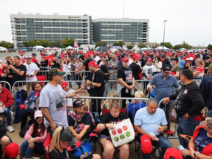 People Gathering At Trump Rally In Uniondale