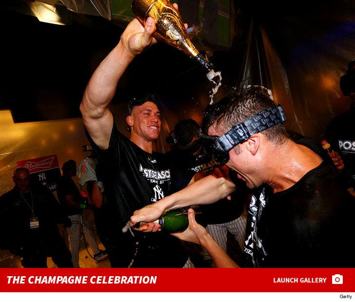 Yankees Celebrate Wild-Card Win With Ace of Spades Champagne