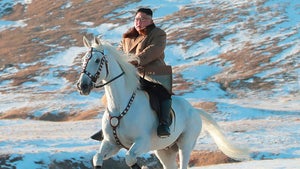 Kim Jong-un Rides White Horse to Sacred Mountain in North Korea
