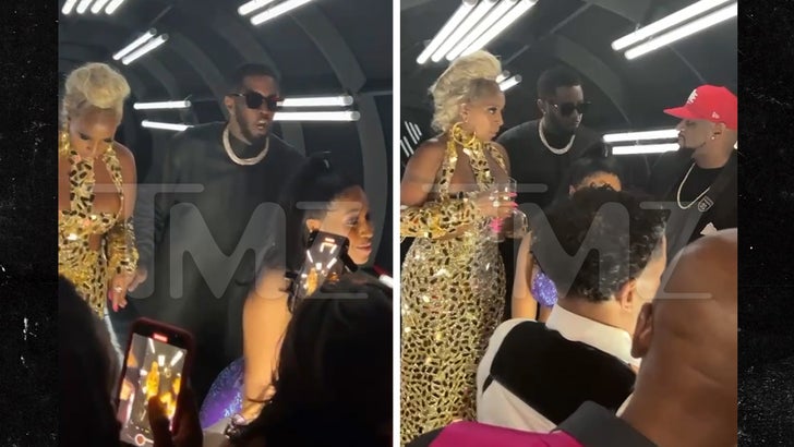 Diddy Shoots Video with Mary J. Blige and Yung Miami at BET After-party