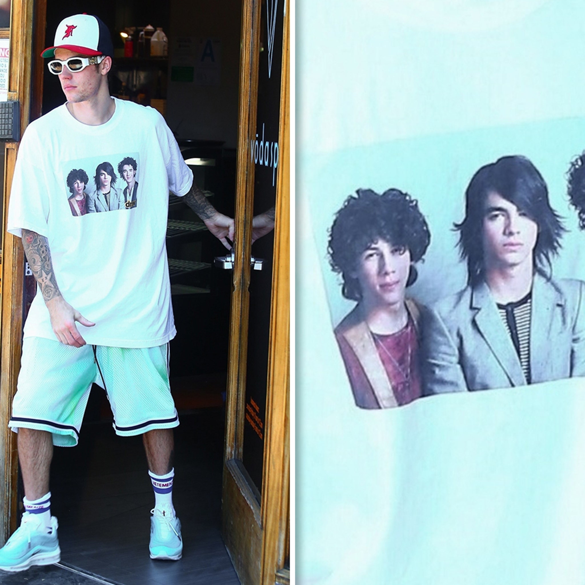 Justin Bieber in the New York Rangers Jersey