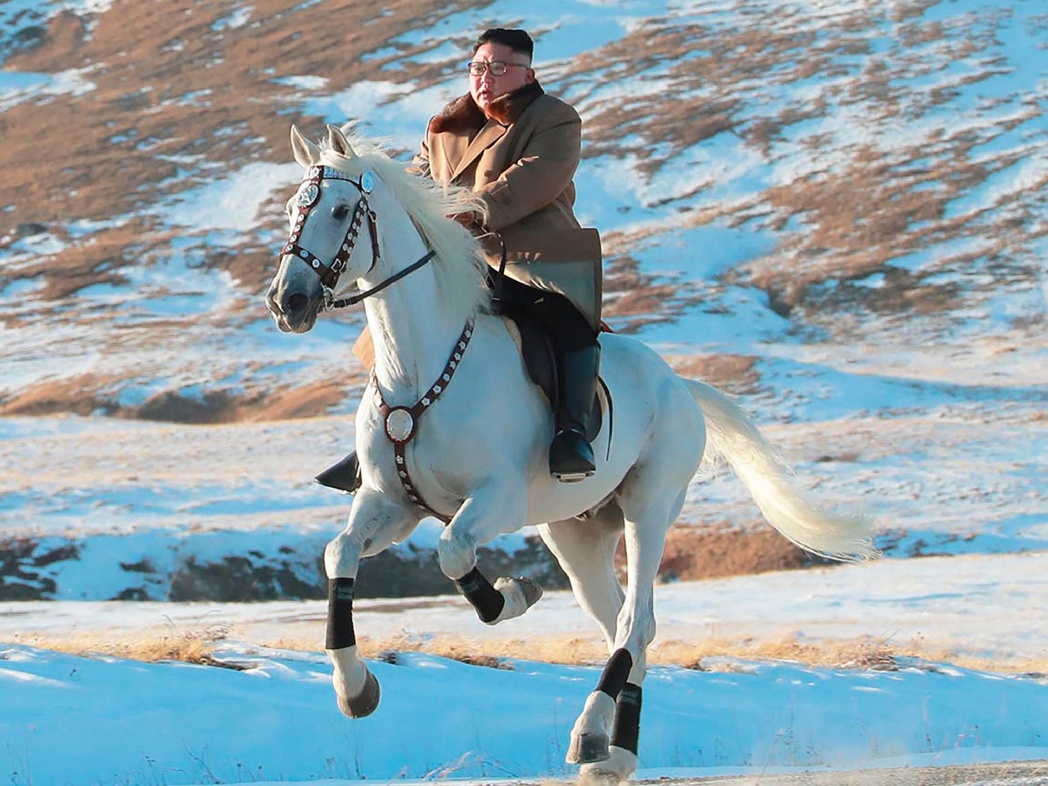 Kim Jong Un Rides White Horse To Sacred Mountain In North Korea