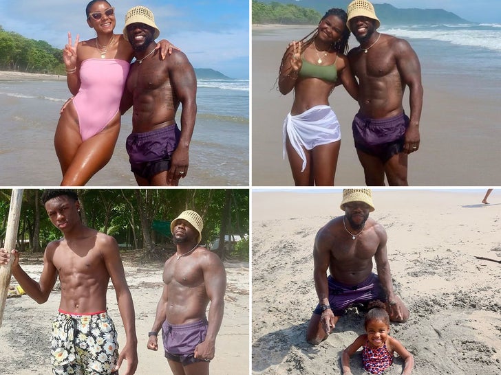 Kevin And Eniko Hart's Family Beach Day