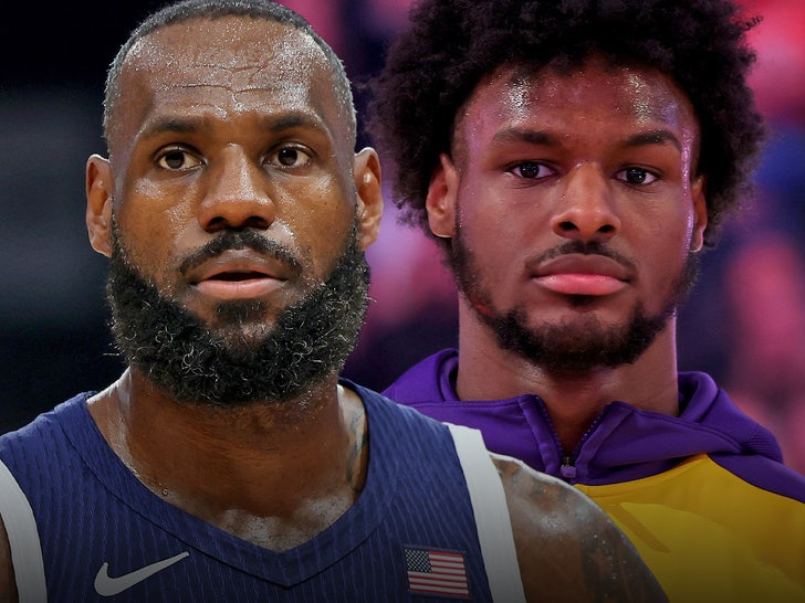 LeBron James and Bronny James main Getty comp