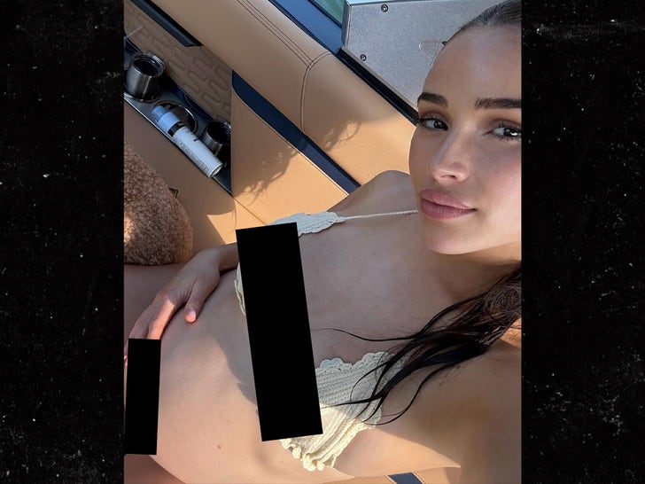 Olivia Culpo Rocks Baby Bump In Crochet Bikini