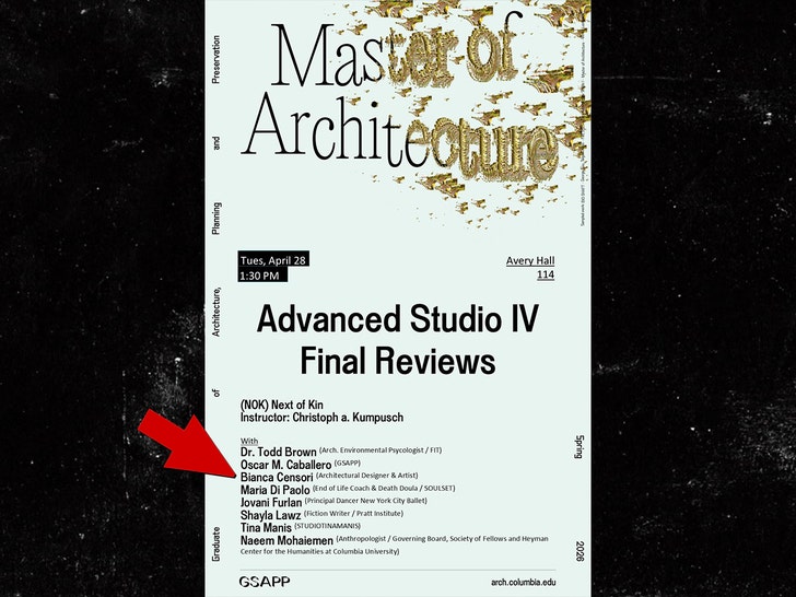 masters of architecture bianca censori event