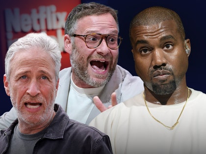 seth rogan and jon stewart kanye west getty 1