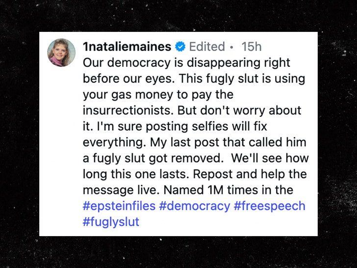 Natalie Maines on donald trump insta 1