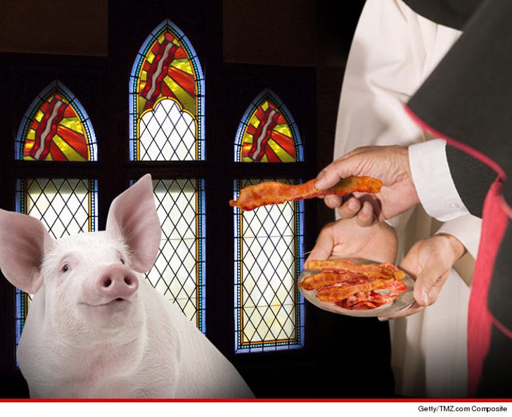 Penn Jillette -- Hey Bacon Worshipers Wanna Buy My Vegas :: 1002-church-of-bacon-fun-art-tmz-getty-4