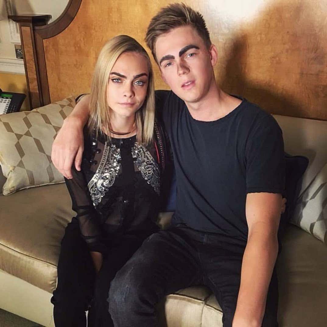 Cara Delevingne and  Caspar Lee