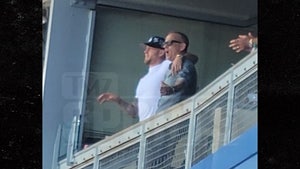 Tom and Chet Hanks Belt Out 'Take Me Out To The Ball Game' At Dodger Stadium