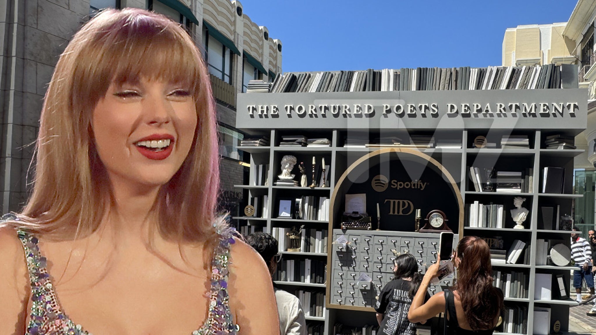 Les fans de Taylor Swift forment de longues files d'attente pour le pop-up “Poets” avant le nouvel album