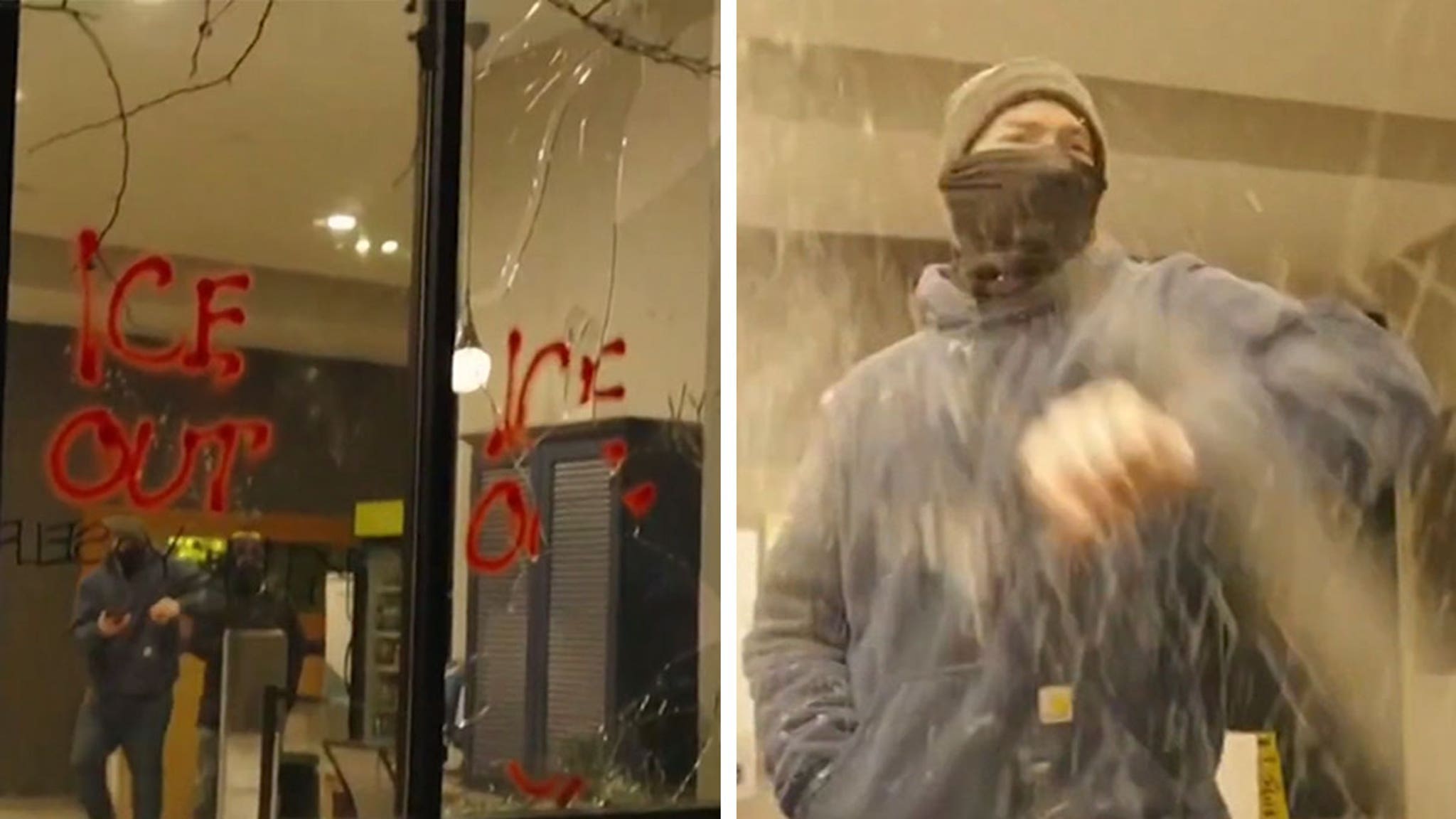 Anti-ICE Protesters Wreak Havoc Outside Hotel Where Feds Believed to Be Staying, on Video Anti-ICE Protesters Wreak Havoc Outside Hotel Where Feds Believed to Be Staying, on Video